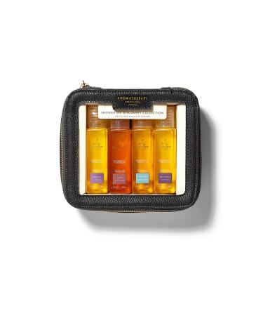 Aromatherapy Associates Mini Shower Oil Travel & Discovery Collection. 4 Premium Shower Oils (50ml each) and Handy Travel Case. Includes Revive De-Stress Muscle and Rose Blends (1 count) - Buy Online on GoSupps.com