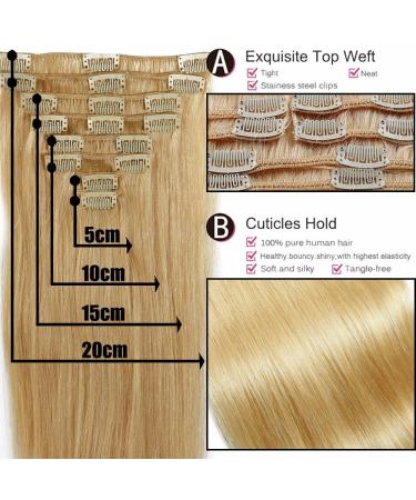 Real Remy Human Hair Extensions - 8pcs Clip In Extensions 90g 40cm (#4 Medium Brown) - International Shipping - Buy Online on GoSupps.com
