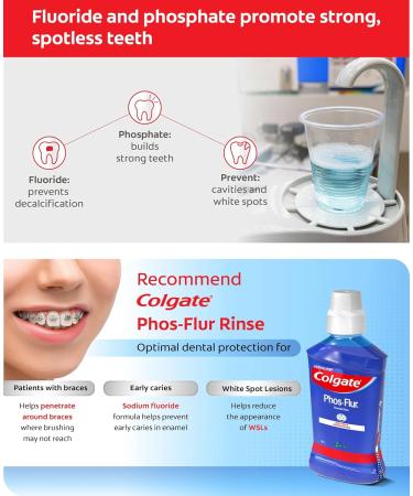 Colgate Phos-Flur Fluoride Mouth Rinse Mint Flavour 500ml Alcohol-Free Ideal for Braces (2) 2 - Buy Online on GoSupps.com
