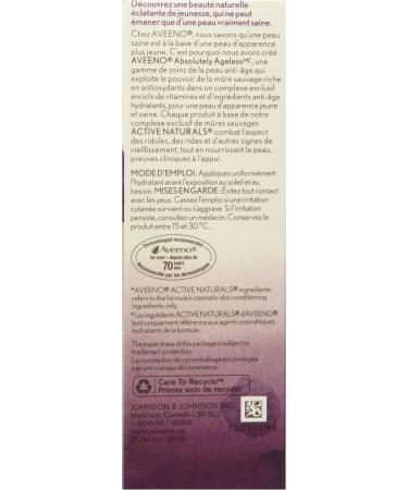 Aveeno Absolutely Ageless Daily Moisturizer SPF 30 Anti Aging Face Winkle Cream Antioxidant Blackberry Complex Vitamin C & E Bottle Pack of 1 50 mL - Buy Online on GoSupps.com