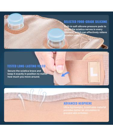 Geno Sciatica Pain Relief Brace 2023 - Dual Pressure Pads for Maximum Lower Back Pain Relief - FSA/HSA Eligible - Beige - Buy Online on GoSupps.com