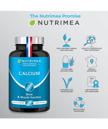 Bone Health Complex with Calcium, Magnesium, Vitamin D3 & K2 | 120 Vegetarian Capsules | Supports Bone Density and Strengthens Bones and Muscles | French Expertise - Buy Online on GoSupps.com