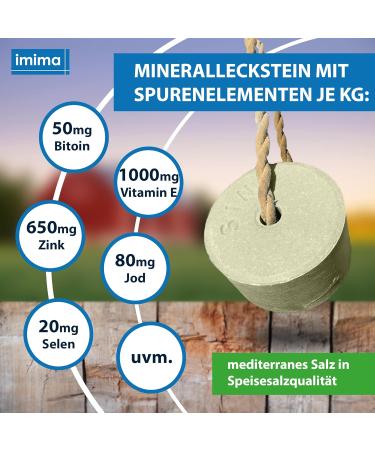 Imima Mineralleckstein Horse Biotin + Plus 4-Pack Salt Lick Stones (3kg each) - Ideal for Horses Sheep Goats & Wildlife - Buy Online on GoSupps.com