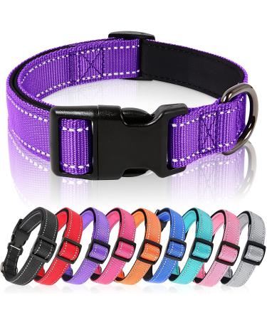 Heele dog collar dog collar made of nylon reflective collar with soft neoprene padded for puppies small medium large dogs purple s: longitudinal 26-38cm (1 Pack) purple - Buy Online on GoSupps.com