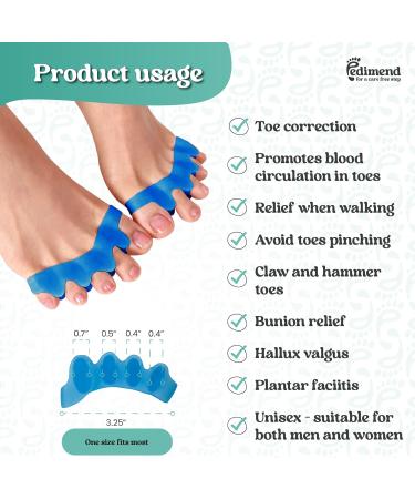 Pedimend Gel Toe Separator - Bunion Corrector & Straightener (Blue) - Buy Online on GoSupps.com