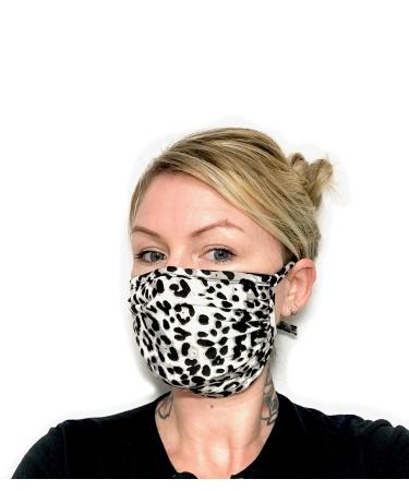 Star Vixen Washable Fashion Face Mask Grey Cheetah One Size (Pack of 1)