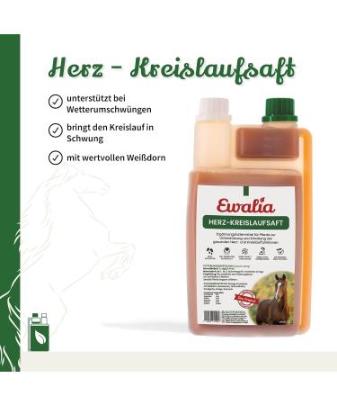 Ewalia Cardiovascular Juice - Optimal Dietary Supplement for Horses Promotes Heart Health Natural Circulatory System Support 100% Herbal Formula 2 x 1 Litre - Buy Online on GoSupps.com