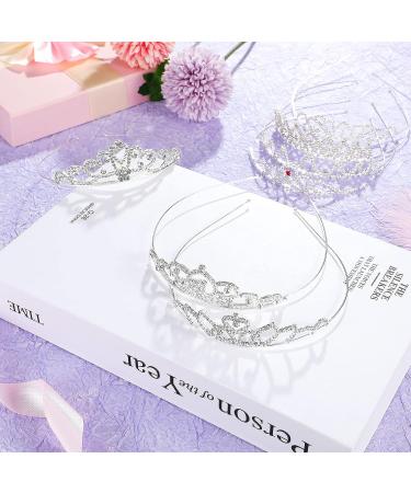Hicarer 20 Pieces Silver Crystal Rhinestone Crown Headband for Girls - Perfect for Birthday, Prom, Pageant & Wedding - Buy Online on GoSupps.com