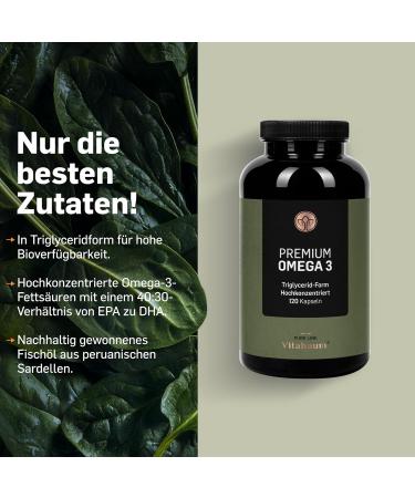  Vitabaum Vitabaum Omega-3-40/30 Premium EPA/DHA in Triglyceride Form - Optimal Bioavailability - 120 Softgels - 4 Month Supply - Gluten-Free Lactose-Free - Buy Online on GoSupps.com