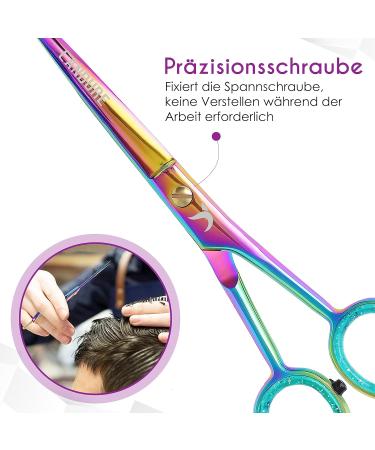 Premium Candure Hairdressing Scissors - Professional 6.5 Hair Cutting Scissors for Men Women & Adults | Extra Sharp Rainbow Design - Buy Online on GoSupps.com