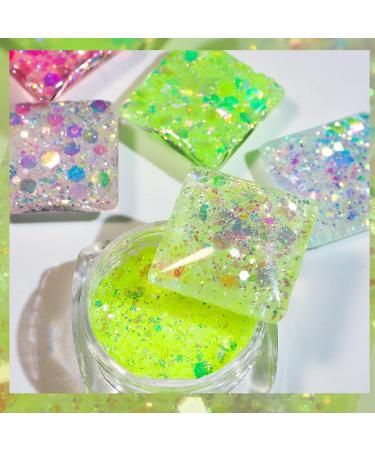 6 Box Nail Sequins Fine Glitter for Acrylic & Resin Nails - Holographic & Chunky Glitters (Pattern 4) - Buy Online on GoSupps.com