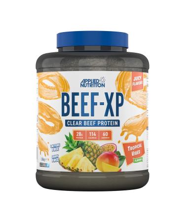 Applied Nutrition Beef XP - Clear Hydrolysed Beef Protein Isolate Fruit Juice Style Dairy Free Beef Protein Powder Lactose Free Zero Sugar Low Fat 1.8kg - 60 Servings (Tropical Vibes) Tropical Vibes 1.8 kg (Pack of 1)