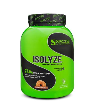 Species Nutrition Isolyze Whey Protein Powder 100% Whey Isolate Protein Whey Protein for Muscle Building 27.5g Protein Per Scoop No Sugar & Low Fat Protein (Cinnamon Donut 44 Servings) Cinnamon Donut 44 Servings (Pack of 1)