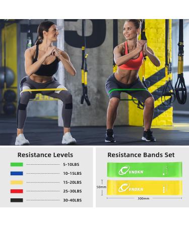 Set of 5 Resistance Loop Exercise Bands for Home Gym Workouts - Elastic Workout Bands for Strength Training - Fitness Accessories for Women and Men - Buy Online on GoSupps.com