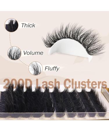 Focipeysa Lash Extension Kit | 200D Individual Eyelashes DIY Fluffy Clusters 10-18mm Complete Eyelash Extension Set with Bond & Remover - Buy Online on GoSupps.com