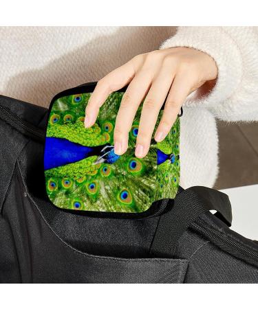 Period Bag Sanitary Napkin Storage Holder | Peacock Green Makeup Pouch - Buy Online on GoSupps.com