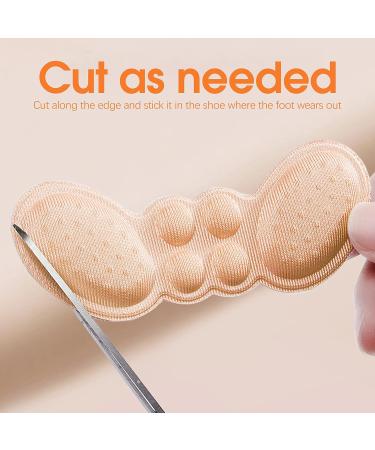 Macood Heel Cushions Pads - 4 Pairs Self-Adhesive Inserts for Men & Women | Prevent Heel Slipping, Blisters & Rubbing | Foot Care Protectors (Black/Beige) - Buy Online on GoSupps.com