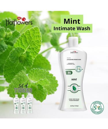 HOT FLOWERS Mint Feminine Wash 4.4 oz - pH Balanced Intimate Care for Women, Gynecologist Tested - Buy Online on GoSupps.com