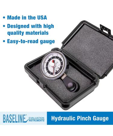 Baseline Hydraulic Pinch Gauge - 50lb Capacity Hand Therapy Finger Strength Tester | Physical Rehabilitation Equipment - Premium Black - Buy Online on GoSupps.com