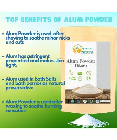 Herbs Botanica Alum Powder Alumbre Potassium Alum Fitkari Fatkari 150g - Natural Solution for Skin, Fresh Flowers, Canker Sores - Buy Online on GoSupps.com
