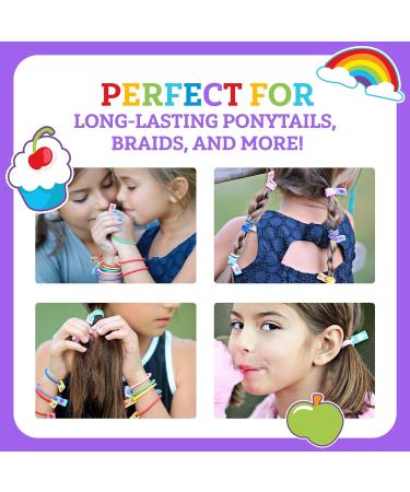 Scenties Cotton Candy Scented Hair Bands 5 Pack | Cute Ponytail Holders for All Hair Types | Gentle No-Damage Elastic Hair Ties for Kids - Buy Online on GoSupps.com