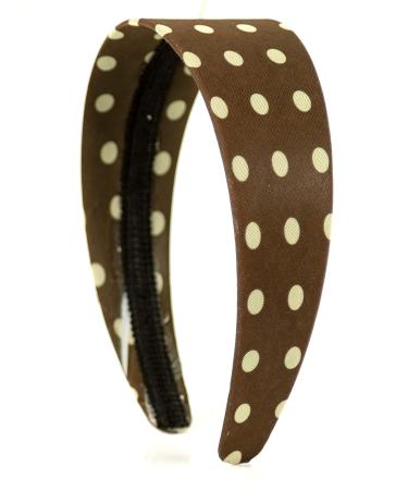 Womens Retro Headband - Brown Dots | Elastic Durable & Stylish | Shop Now! - Buy Online on GoSupps.com