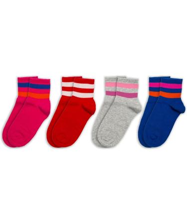 RAFRAY Color Striped Sports Socks - Premium Cotton Sneaker Socks Gift Box (4 Pairs Size 36-40) - International Shipping Available - Buy Online on GoSupps.com