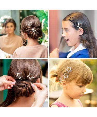 Kioiner 24 Pcs 3cm Star Hair Clips Metal Non-Slip Snap Hair Clips Lovely Y2K Hair Pins Hair Barrettes Hair Accessories for Women Girls Kids Teens Styling Hair - Buy Online on GoSupps.com