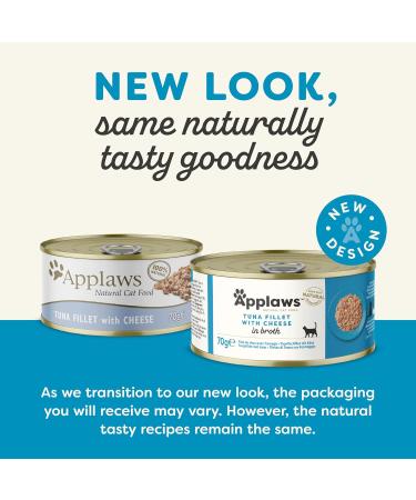 Applaws Premium Natural Cat Food Wet Tuna with Cheese in Broth - 70g Can (24 Pack) - High-Quality Nutrition for Your Cat - Buy Online on GoSupps.com
