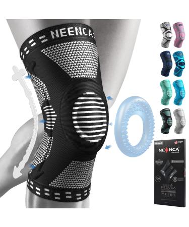 NEENCA Knee Brace Knee Compression Sleeve Support with Patella Gel Pad & Side Stabilizers Medical Grade Knee Protector for Running Meniscus Tear Arthritis Joint Pain Relief ACL Injury Recovery 3XL Black