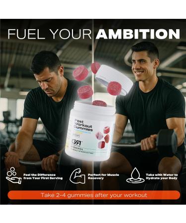 Gymrat Fuel Post Workout Gummies Pomegranate Passion Flavor Supports Muscle Recovery & Endurance with Senactive & Beepactive USA Made and GMP Certified (60 Ct) - Buy Online on GoSupps.com