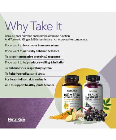 NutriRise Turmeric Curcumin & Ginger Supplement | 90 Capsules for Anti-Inflammatory & Joint Health - Buy Online on GoSupps.com