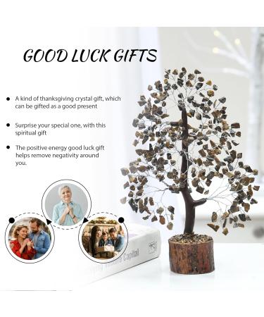 Tiger Eye Chakra Tree - Crystal Stones for Spiritual Feng Shui Decor - Good Luck Prosperity Ornament - Buy Online on GoSupps.com