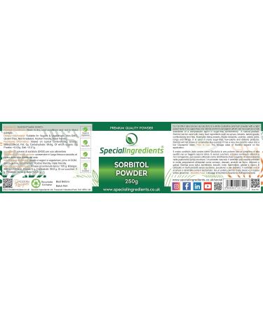 Sorbitol Powder 250g - Premium Quality Vegan, Non-GMO, Gluten Free in Recyclable Container - Buy Online on GoSupps.com