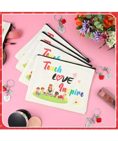 Teacher Appreciation Gift Set - 12 Pcs Makeup Bags & Keychains for Graduation (Delicate Style) - Buy Online on GoSupps.com