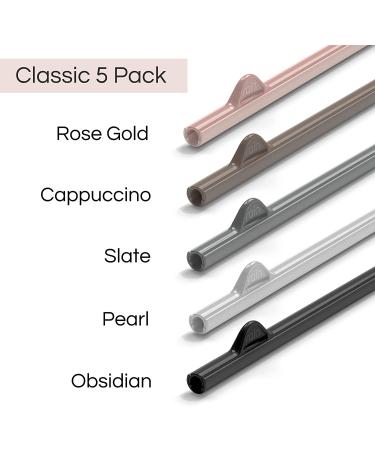 Rain Straw - Easy Clean Reusable Drinking Straws | BPA Free 10.5 Long Plastic Straws for Tumbler | Eco-Friendly & Snap Open Design | Classic 5 Pack - Buy Online on GoSupps.com