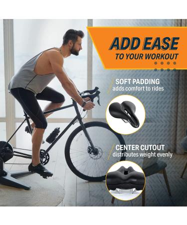 Bikeroo Memory Foam Bike Seat - Comfortable Saddle for Men and Women - Compatible with Peloton, Stationary, Mountain, Road, & Exercise Bikes - Sport Foam Cushion for Enhanced Comfort - Buy Online on GoSupps.com
