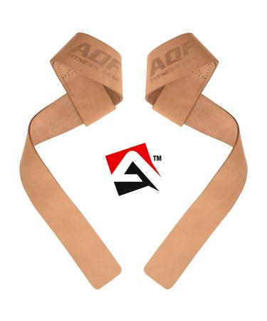 AQF not padded train aid strength training bodybuilding weights training lifting straps wristwear pull -up strap for fitness lifting straps for powerlifting & cross lifting brown leather