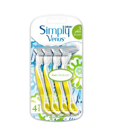 Gillette Simply Venus 3 Plus Disposable Razors for Women 4 Pack