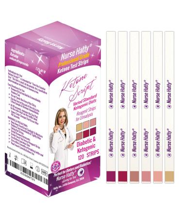 Nurse Hatty 120ct. Ketone Test Strips for Varied Standard Ketogenic Diets (SKD) - URS-1K - Ketone Script Extra Long Strips