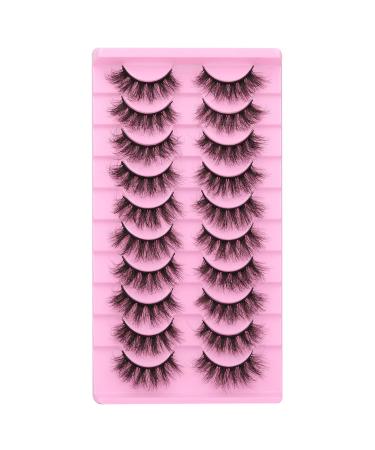 Fanxiton 3D False Eyelashes 10 Pairs Pack - Dramatic Fluffy Mink Wispy Lashes 20mm Curly - 20MM-C01 - Buy Online on GoSupps.com