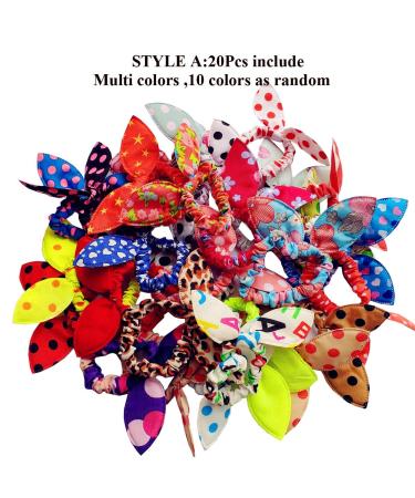 Himeeu 40 PCS Rabbit Ear Hair Ties for Girls and Women - No Crease Ponytail Holders - Random Colors - Buy Online on GoSupps.com