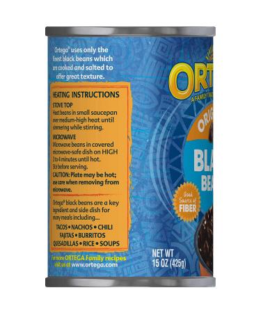 Ortega Black Beans Original Flavor 15oz (Pack of 12) - Buy Now for a Tasty and Convenient Meal Option! - Buy Online on GoSupps.com