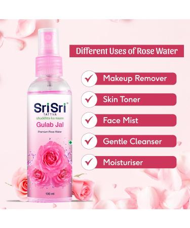 Sri Sri Tattva Gulab Jal 100ml Pack of 2 - Pure Rose Water for Skin Care | International Shipping Available - Buy Online on GoSupps.com
