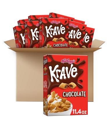 Kellogg's Krave, Breakfast Cereal, Chocolate, Filling Made with Real Chocolate, 7.125lb Case (10 Count)
