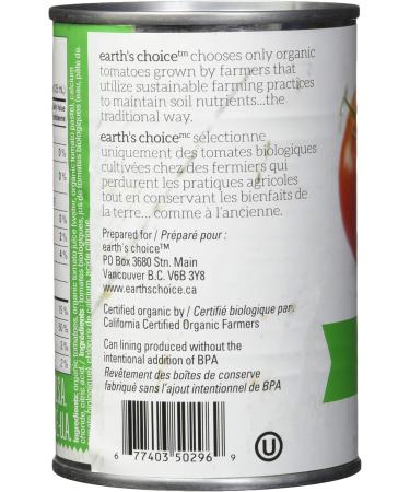 Earth's Choice Organic Diced Tomatoes No Salt Added 12 Count of 398ml 12 Count (Pack of 1) - Buy Online on GoSupps.com