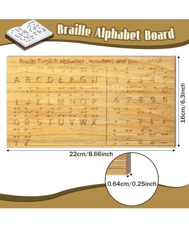 Braille Alphabet Board 8.7x6.3 Inches Wood | Educational Tool for Sight Learning & Games | Montessori Braille Fingerboard - Buy Online on GoSupps.com