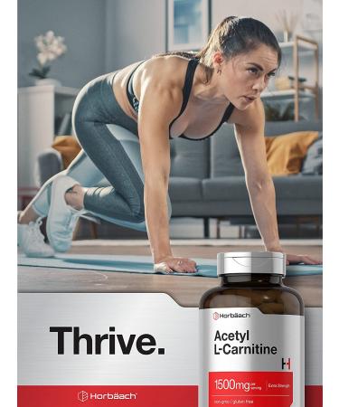 Acetyl L-Carnitine 1500mg 200 Capsules | Non-GMO & Gluten Free | Horbaach - Buy Online on GoSupps.com