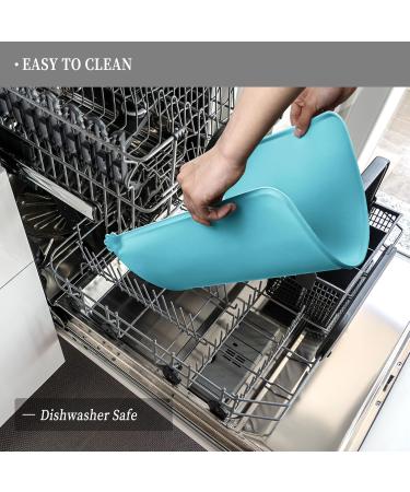 Reopet Silicone Pet Feed Mats - Waterproof Dog & Cat Mats with Elevated Edges (87x57cm) - Turquoise - Best for Mess-Free Feeding - Buy Online on GoSupps.com