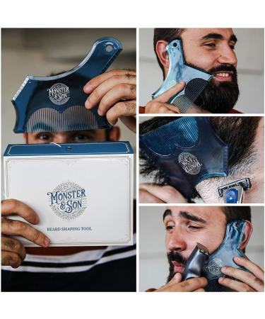 Monster&Son Beard Shaping Tool - Classic Oversized Design, Blue-Clear - Buy Online on GoSupps.com